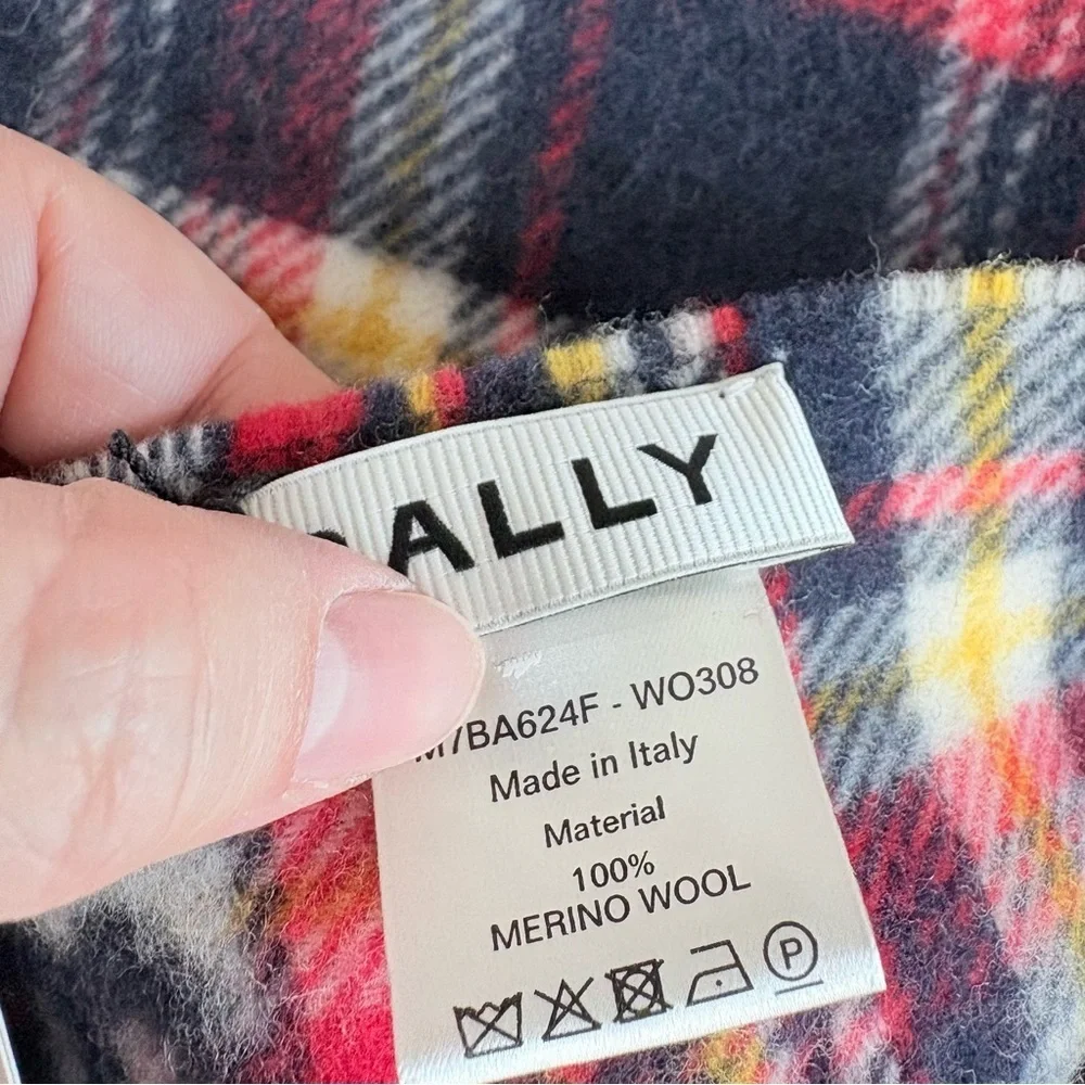 Bally Plaid Merino Wool Scarf